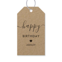 Happy Birthday Gift Tags, Birthday Tags, Kraft Gift Tags