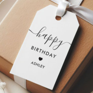 Happy Birthday Gift Tags, Birthday Tags, Minimal Tags