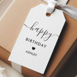Happy Birthday Gift Tags, Birthday Tags, Minimal Tags
