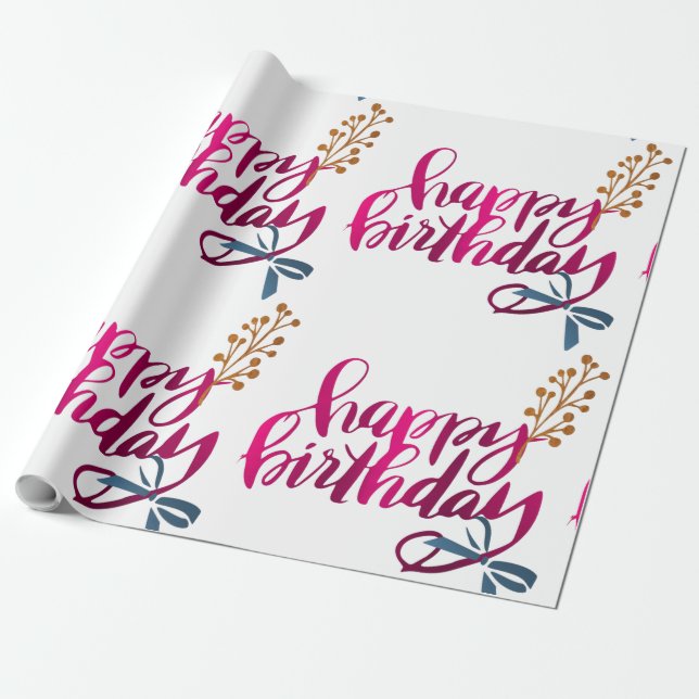 Happy Birthday Gift wrapping  Paper (Unrolled)