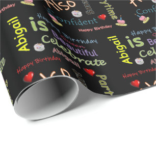 Happy Birthday Gift Wrapping Paper Abigail