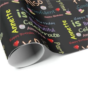 Happy Birthday Gift Wrapping Paper Annette