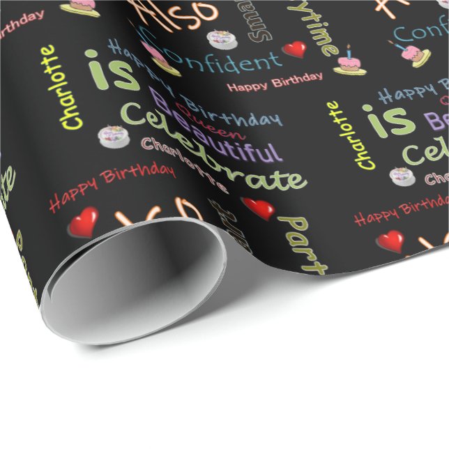 Happy Birthday Gift Wrapping Paper Charlotte (Roll Corner)