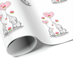 Happy Birthday Gift Wrapping Paper Elephant