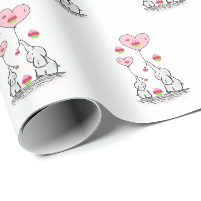 Happy Birthday Gift Wrapping Paper Elephant (Roll Corner)
