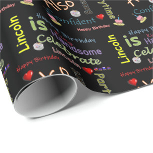 Happy Birthday Gift Wrapping Paper Lincoln