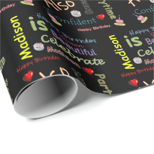 Happy Birthday Gift Wrapping Paper Madison