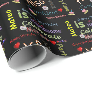 Happy Birthday Gift Wrapping Paper Mateo