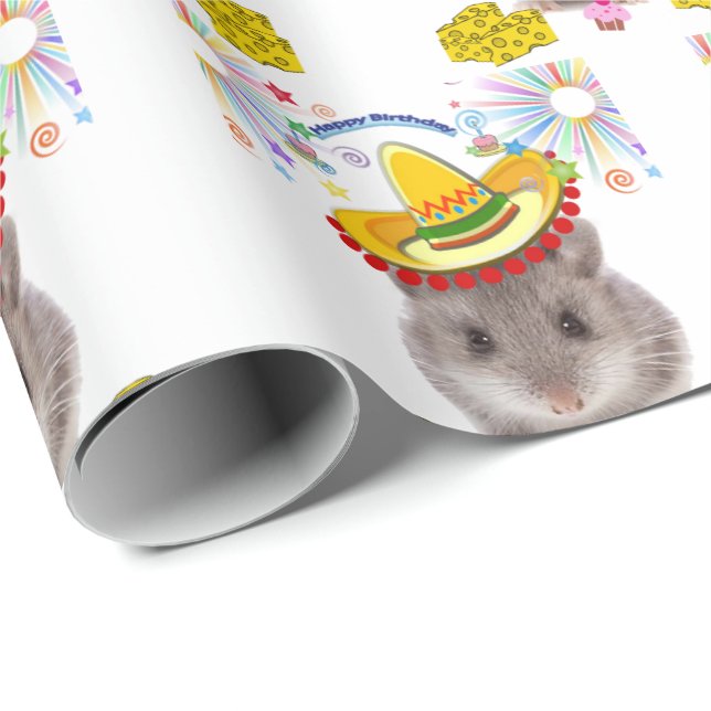 Happy Birthday Gift Wrapping Paper Mice (Roll Corner)