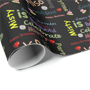Happy Birthday Gift Wrapping Paper Misty