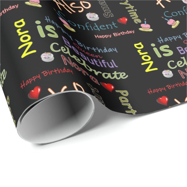 Happy Birthday Gift Wrapping Paper Nora (Roll Corner)