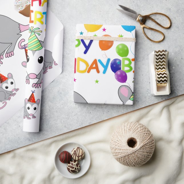 Happy Birthday Gift Wrapping Paper Possum (Crafts)