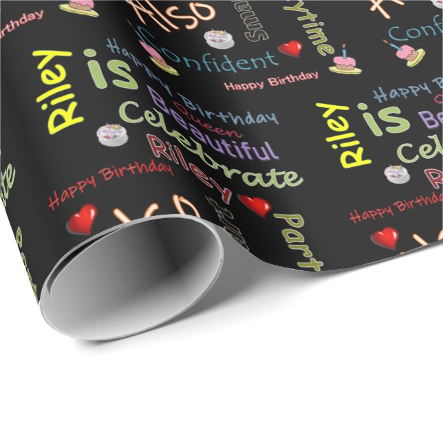 Happy Birthday Gift Wrapping Paper Riley (Roll Corner)