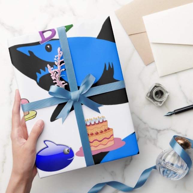 Happy Birthday Gift Wrapping Paper Shark (Gifting)