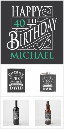 Happy Birthday Gifts for him - creative lettering