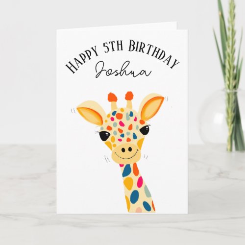 happy birthday Giraffe Card