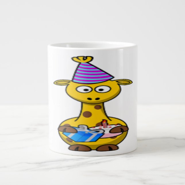 "HAPPY BIRTHDAY" GIRAFFE LARGE COFFEE MUG (Front)