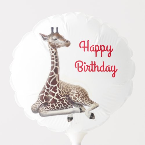 Happy Birthday Giraffe Wildlife Balloon
