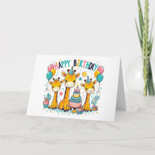 Happy Birthday Giraffes Card