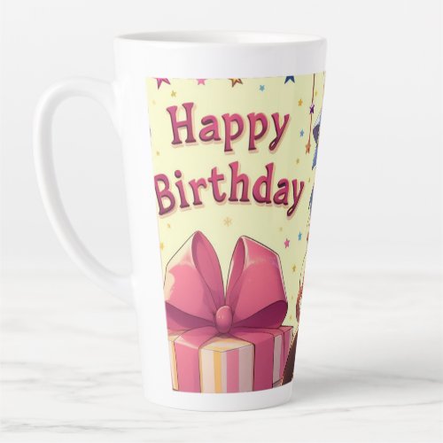 Happy birthday girl anime latte mug
