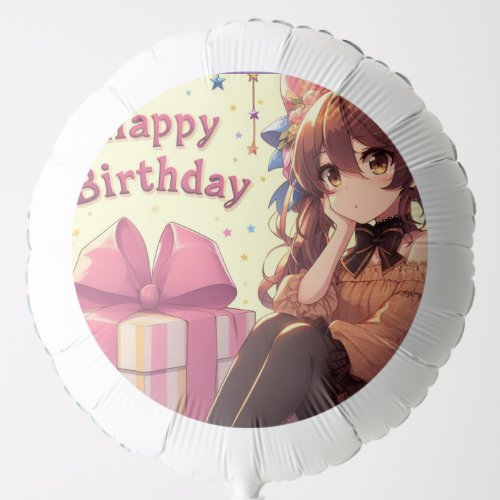 Happy birthday girl anime version balloon