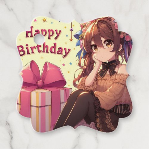 Happy birthday girl anime version favor tags