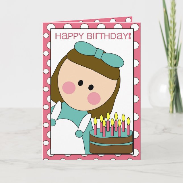 happy birthday (girl) card (Front)