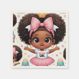 Happy Birthday Girl Chibi Napkins