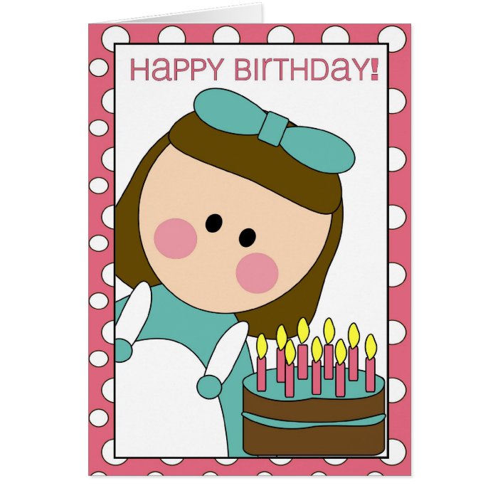 happy birthday (girl) greeting card