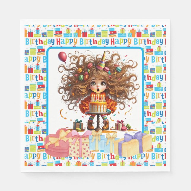 Happy Birthday Girl  Napkins (Front)