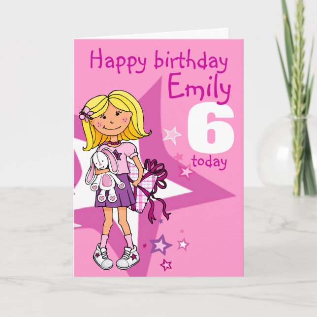 Happy Birthday Girl personalise age card (Front)