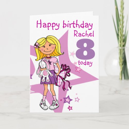 Happy Birthday Girl personalise age card
