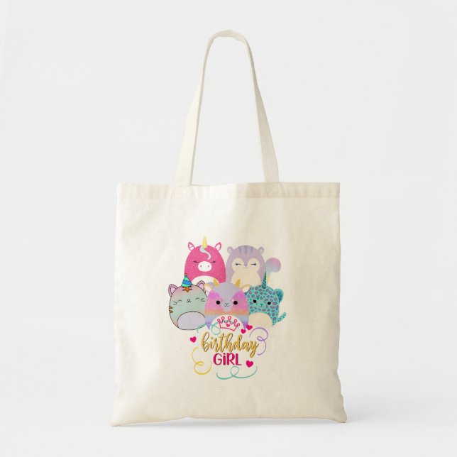Happy Birthday Girl Squish Squad Mallow Girls Kids Tote Bag (Front)