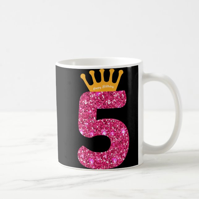 Happy Birthday , Girls 5th Party 5 Years Old Bday Coffee Mug (Right)