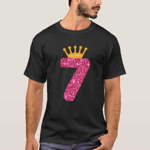 Happy Birthday Girls 7th Party 7 Years Old Bday Pr T-Shirt
