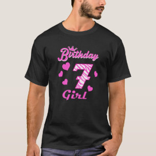 Happy Birthday Girls 7th Party 7 Years Old Bday Pr T-Shirt