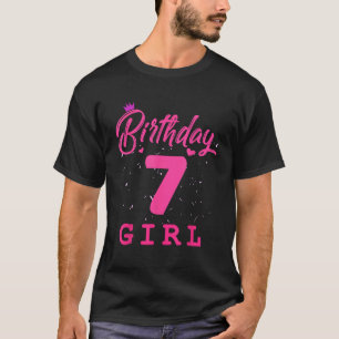 Happy Birthday Girls 7th Party 7 Years Old Bday T-Shirt
