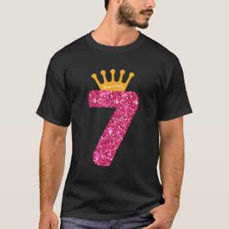 Happy Birthday Girls 7th Party 7 Years Old Bday T-Shirt