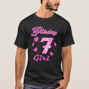 Happy Birthday Girls 7th Party 7 Years Old Bday T-Shirt