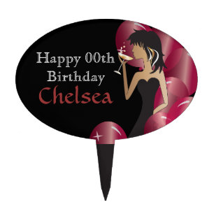 Happy Birthday -Girls Night Out - Ruby Red Cake Topper