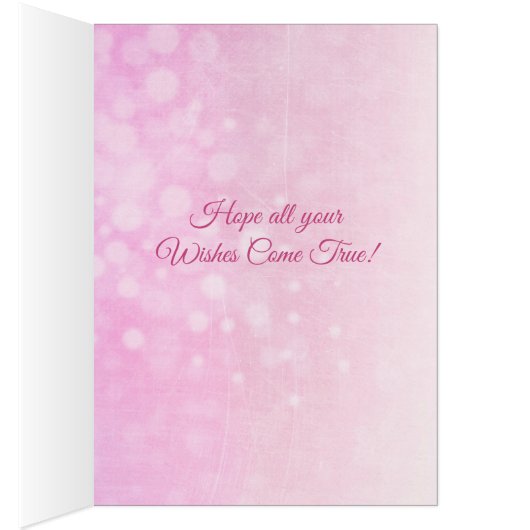 Happy Birthday Girl's Unicorn Personalized Card (Inside (Right))