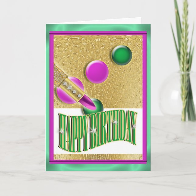 "Happy birthday" girls women Card (Front)