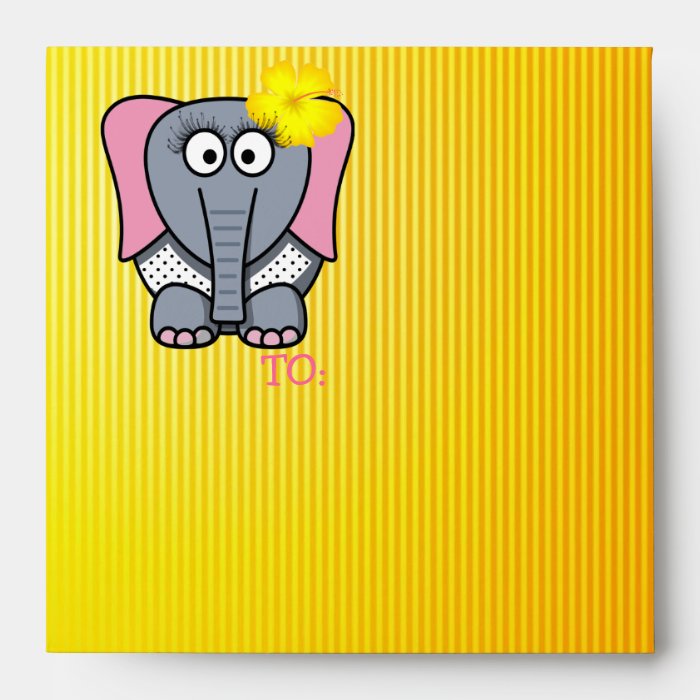 Happy Birthday Girly Elephant Envelope