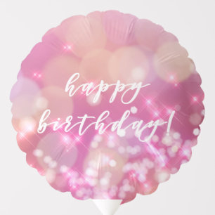 Happy Birthday! Glamorous Pink Sparkles Balloon