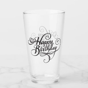 Happy Birthday Glass