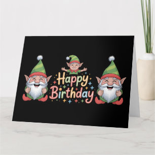 Happy Birthday Gnome and Elf Design Card