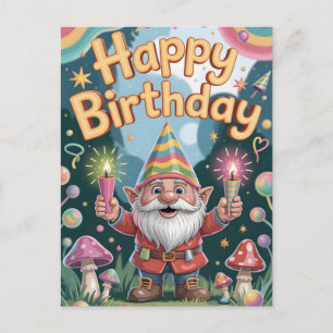 Happy Birthday Gnome Greeting Postcard