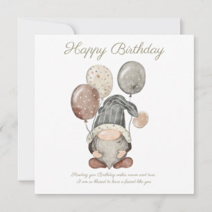 Happy Birthday Gnome Holiday Card