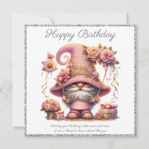Happy Birthday Gnome Holiday Card