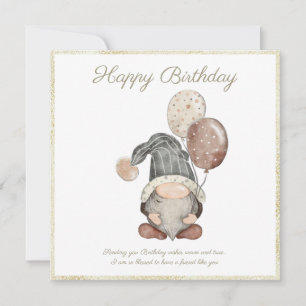 Happy Birthday Gnome Holiday Card
